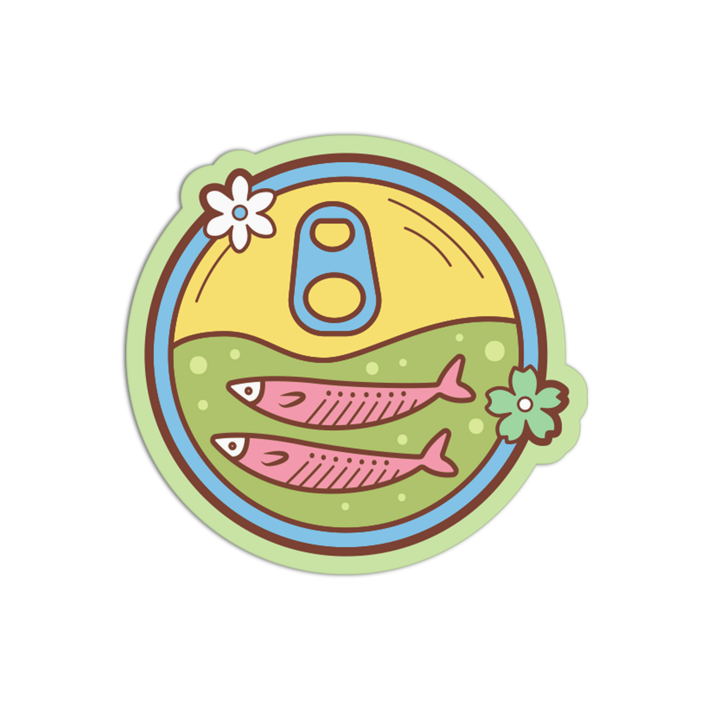 Round Tin Top Sardines Sticker