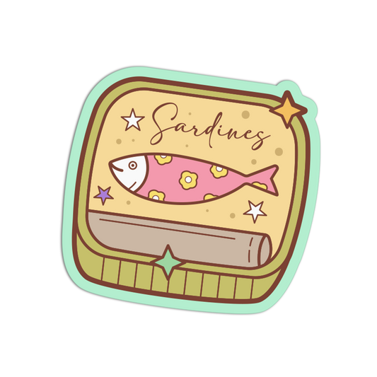 Vintage Script Sardines Sticker