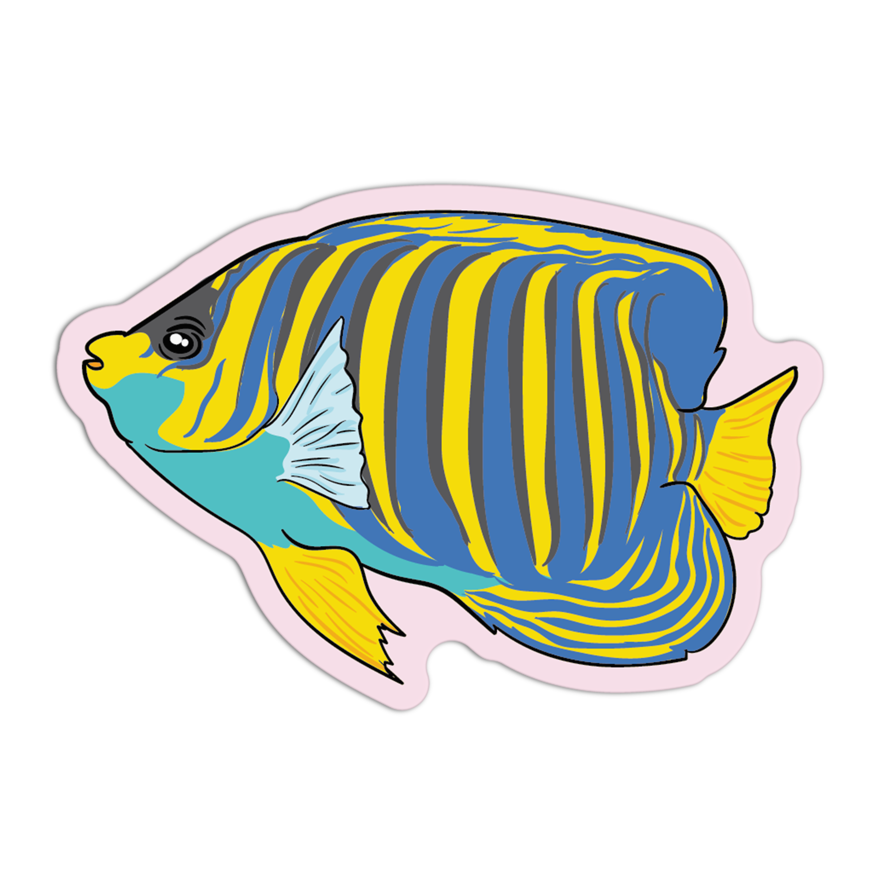 Blue and Yellow Angelfish - Sea Creatures Sticker Collection – The Stkr ...