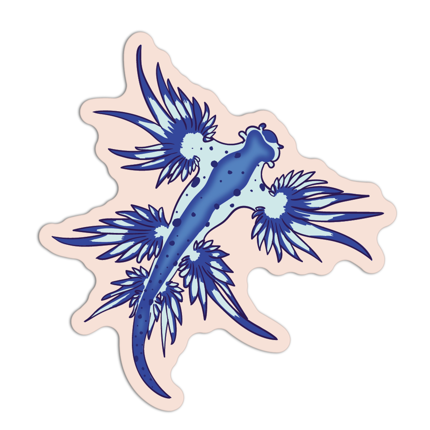 Blue Dragon Sea Slug (Glaucus Atlanticus) - Sea Creatures Sticker Collection