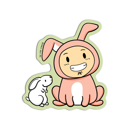 Sean and the Rabbit Sean Potato in Spring Season Sticker