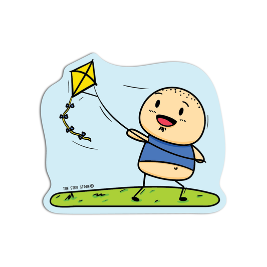 Sean flying a Kite Sean Potato in Spring Season Sticker