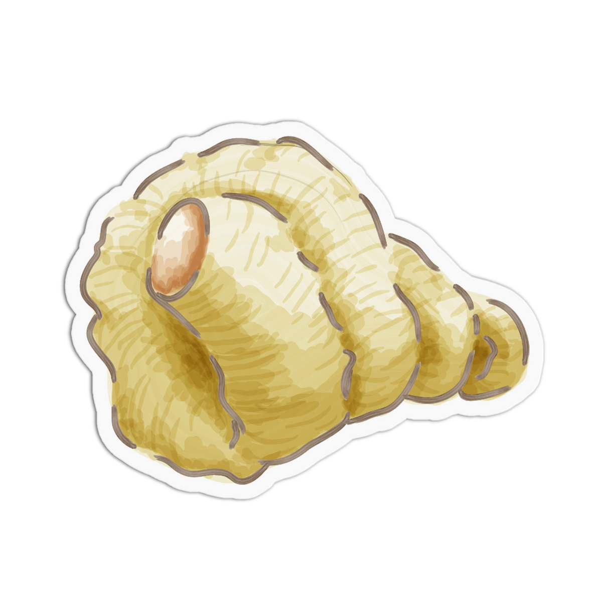 Yellow Horned Sea Shells Sticker