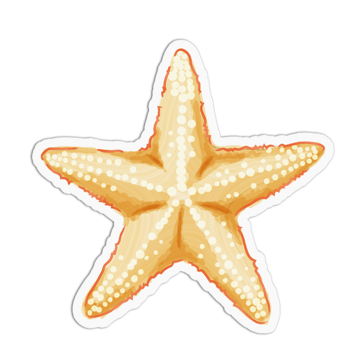 Golden Starfish Sea Shells Sticker