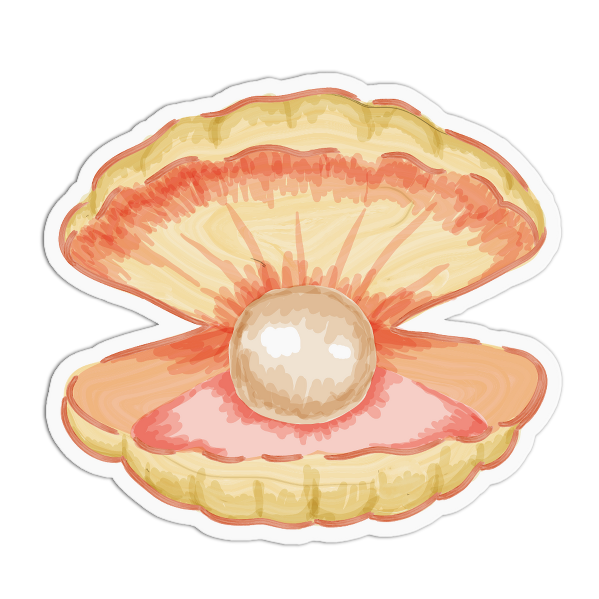 Pearl Oyster Sea Shells Sticker