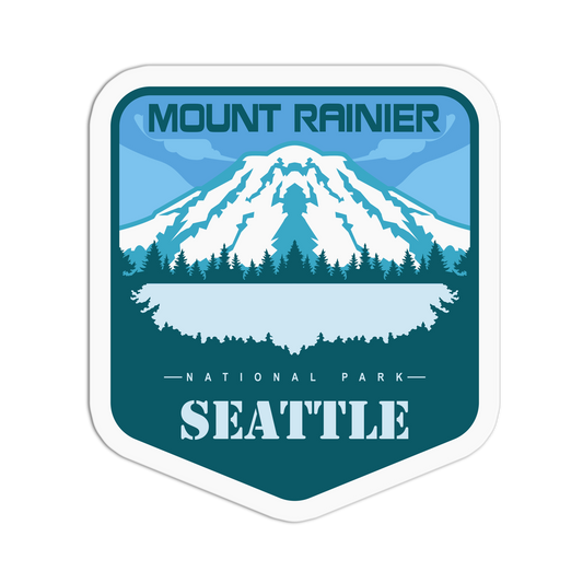 Mount Rainier Travel Series Seattle Stickers