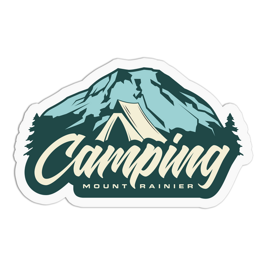 Camping Mount Rainier Travel Series Seattle Stickers