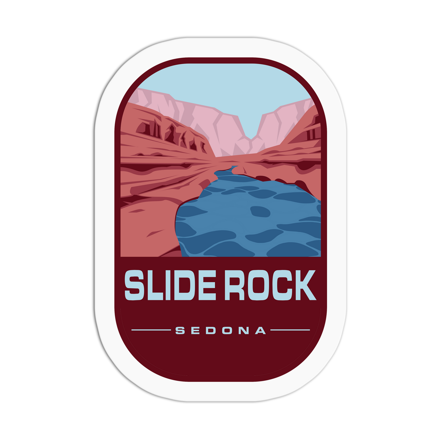 Slide Rock - Travel Series Sedona Sticker - The Stkr Store