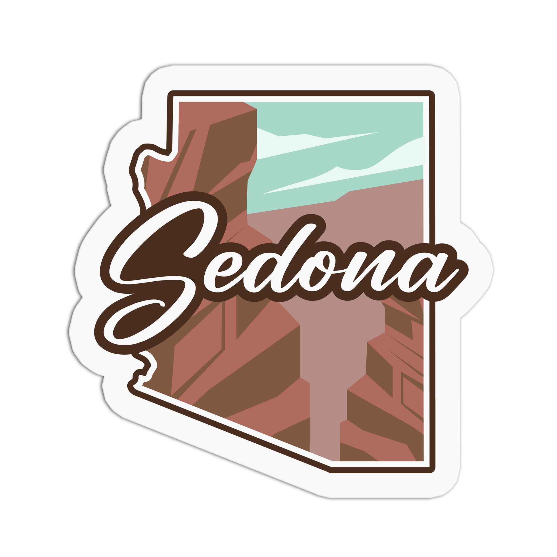 State Silhouette - Travel Series Sedona Sticker - The Stkr Store