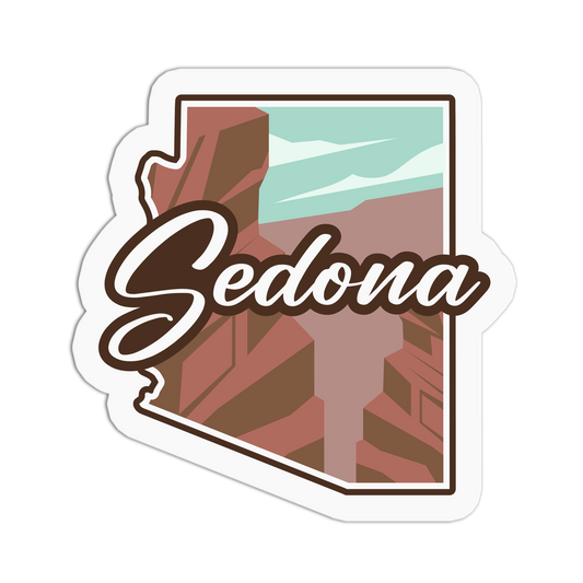 State Silhouette - Travel Series Sedona Sticker - The Stkr Store