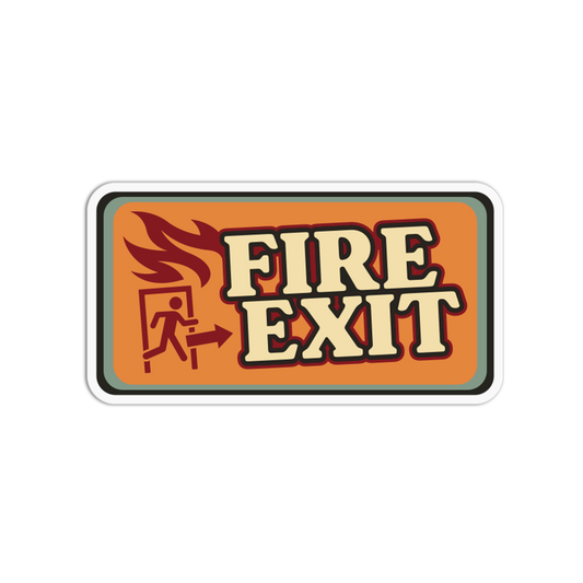 Fire Exit Emergency Safety Signage Sticker