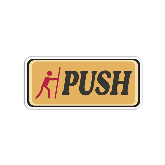Push Door Entrance Direction Signage Sticker