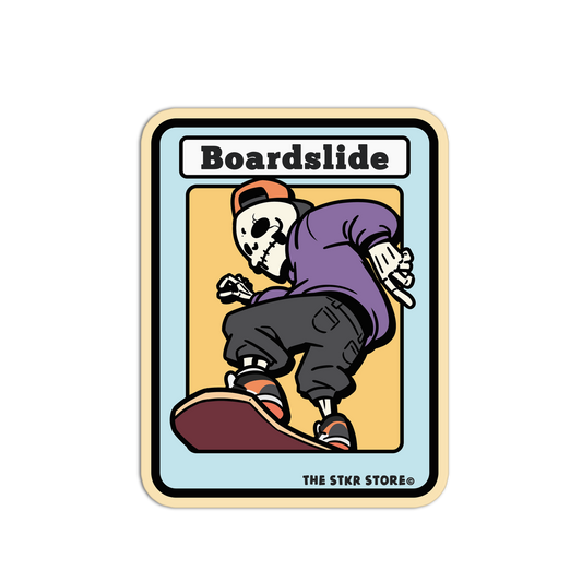 Boardslide - Skateboarding Skull Sticker - The Stkr Store