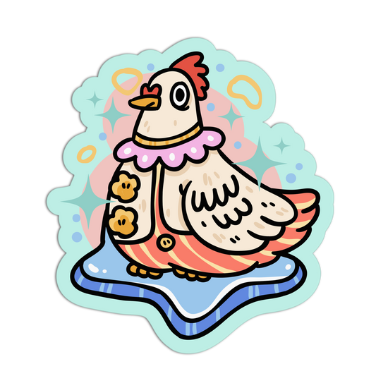 Chicken on a Star - Space Animals Stickers - The Stkr Store
