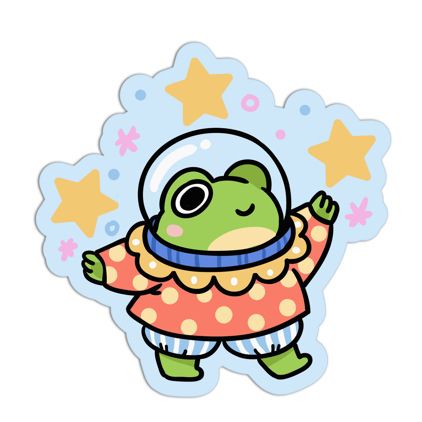 Astronaut Frog - Space Animals Stickers - The Stkr Store