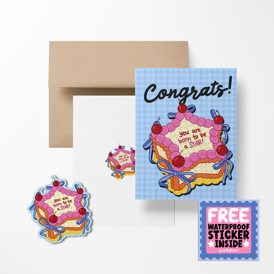 Congrats Greeting Card with Sticker