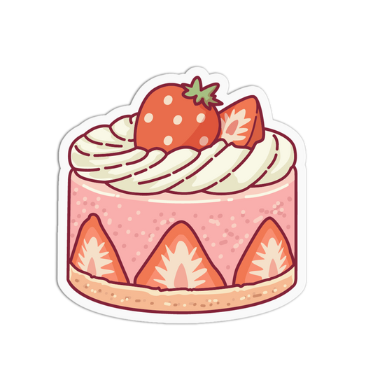 Mousse Cake Strawberry Flavors Sticker