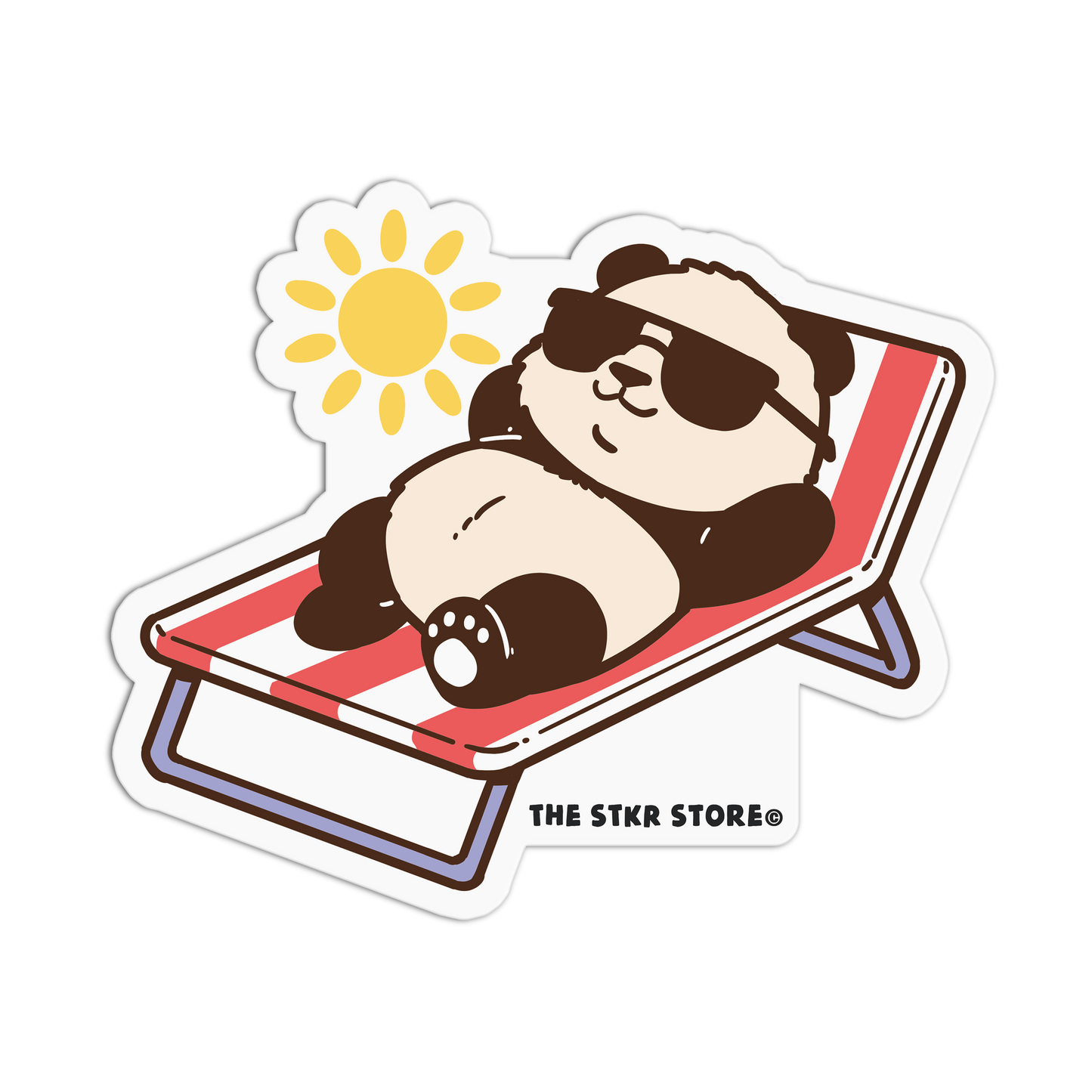 Sun-Bathing - Summer Bear Sticker - The Stkr Store