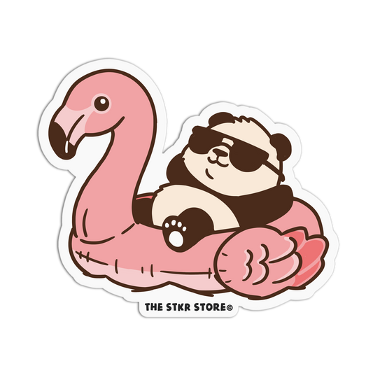 Flamingo Floatie - Summer Bear Sticker - The Stkr Store