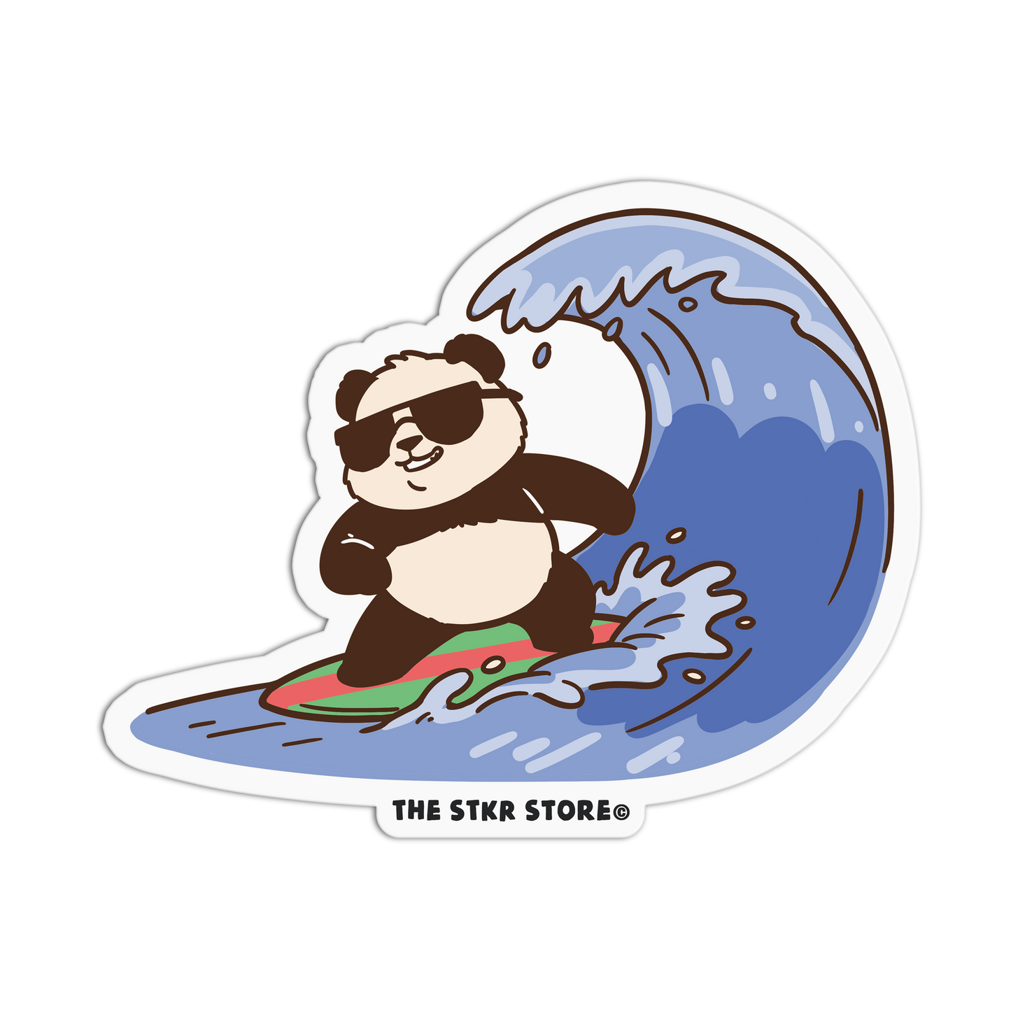 Big Wave Surfer - Summer Bear Sticker - The Stkr Store