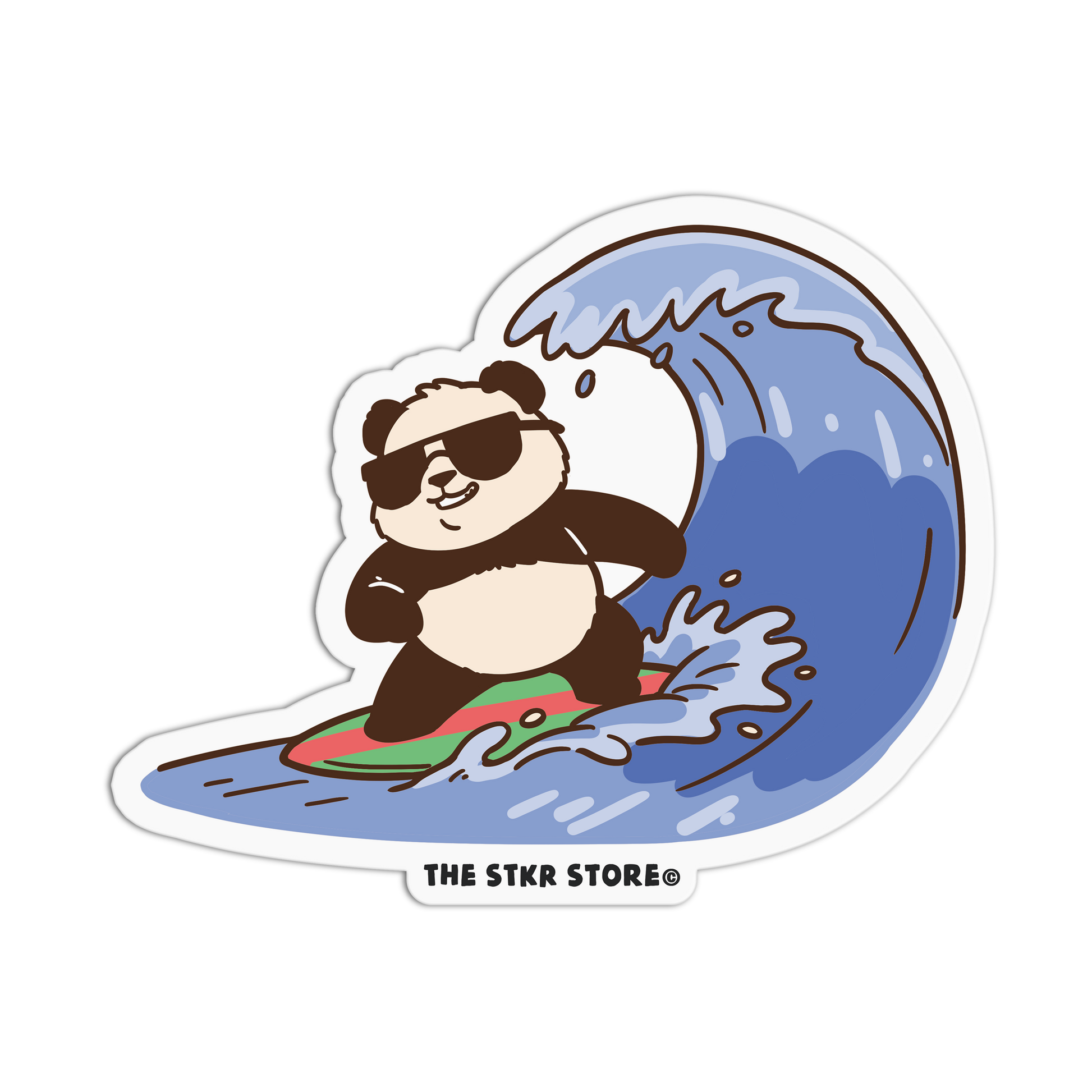 Big Wave Surfer - Summer Bear Sticker - The Stkr Store