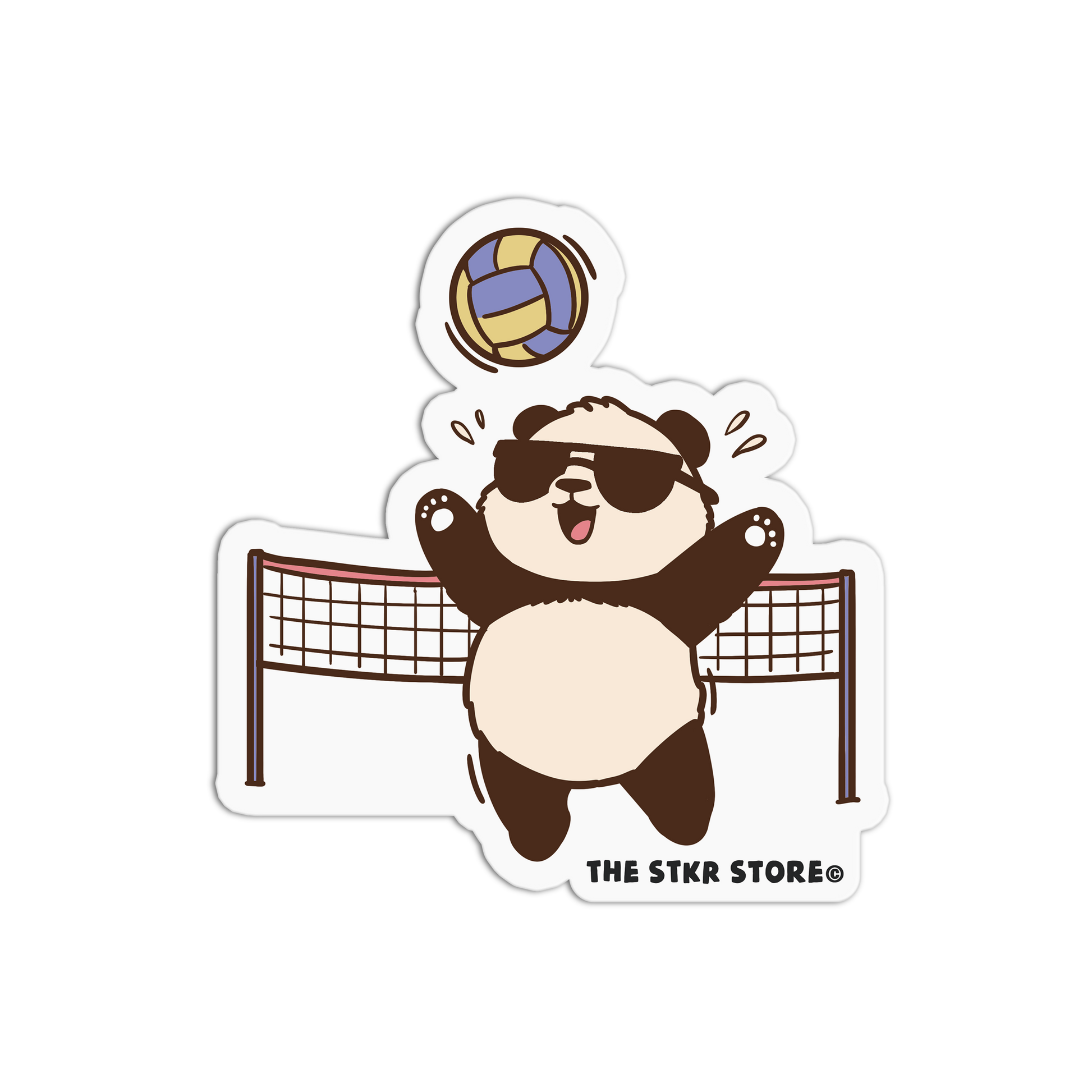 Beach Volleyball - Summer Bear Sticker - The Stkr Store