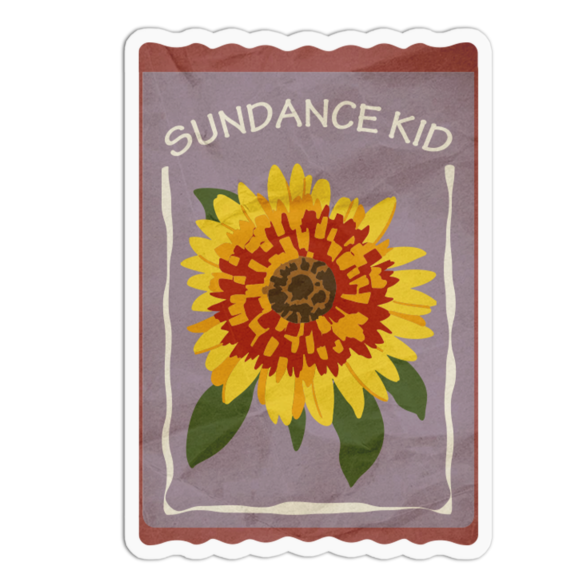 Sundance Kid Sunflower Packet Sticker