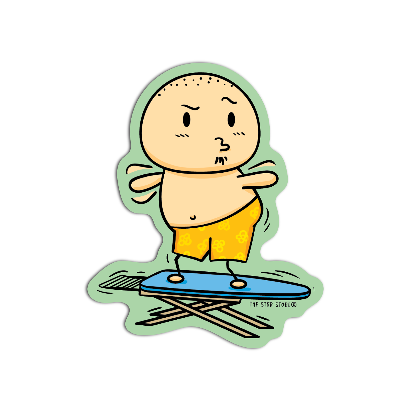 Surfing Sean Potato Funny Sticker