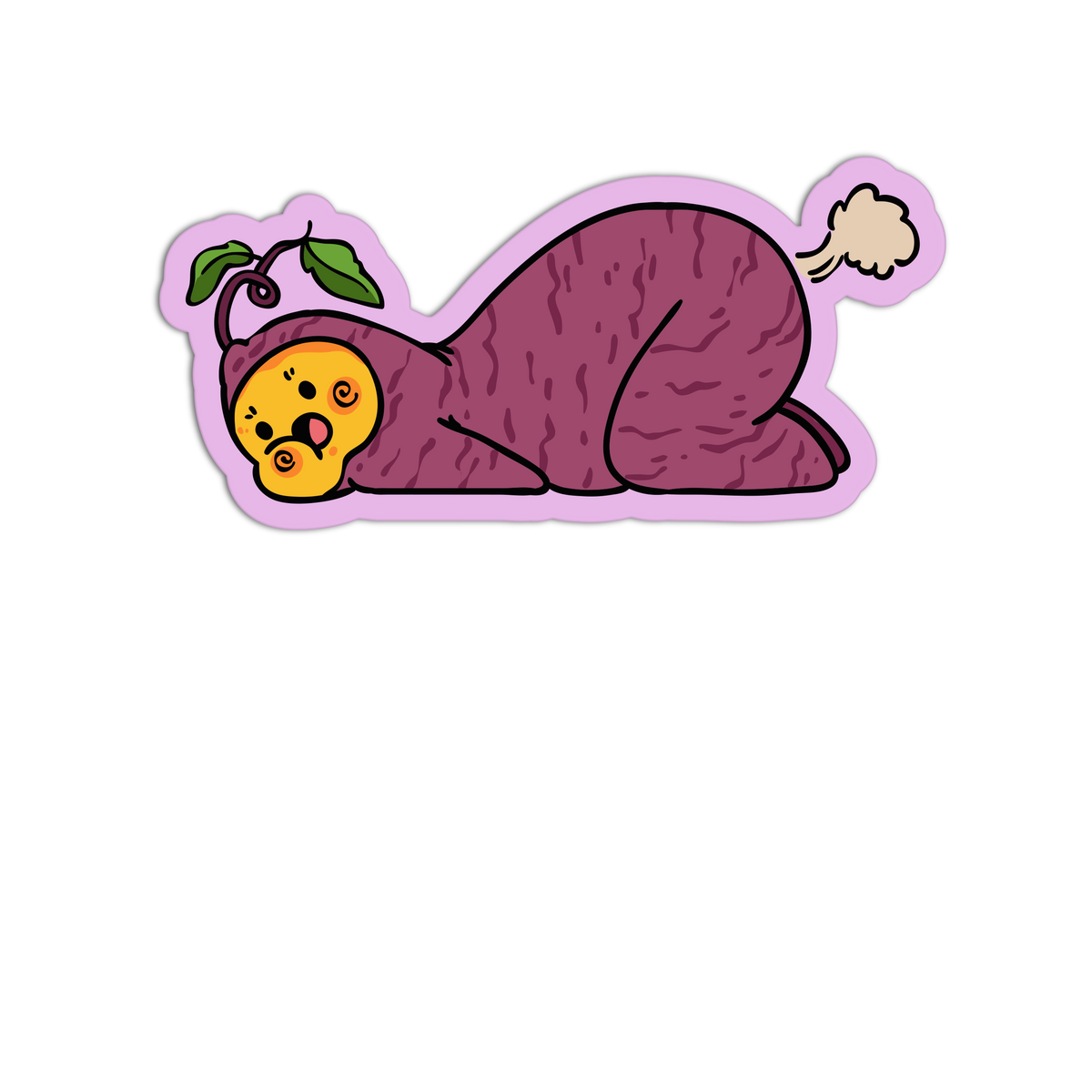 Farting Sloth - Sweet Potato Sticker