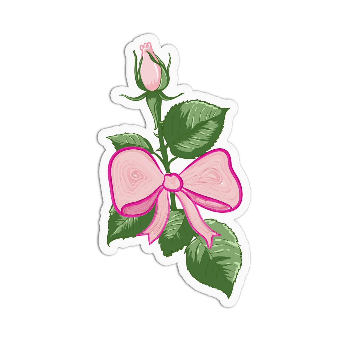 Rose Stem Teacup Sticker