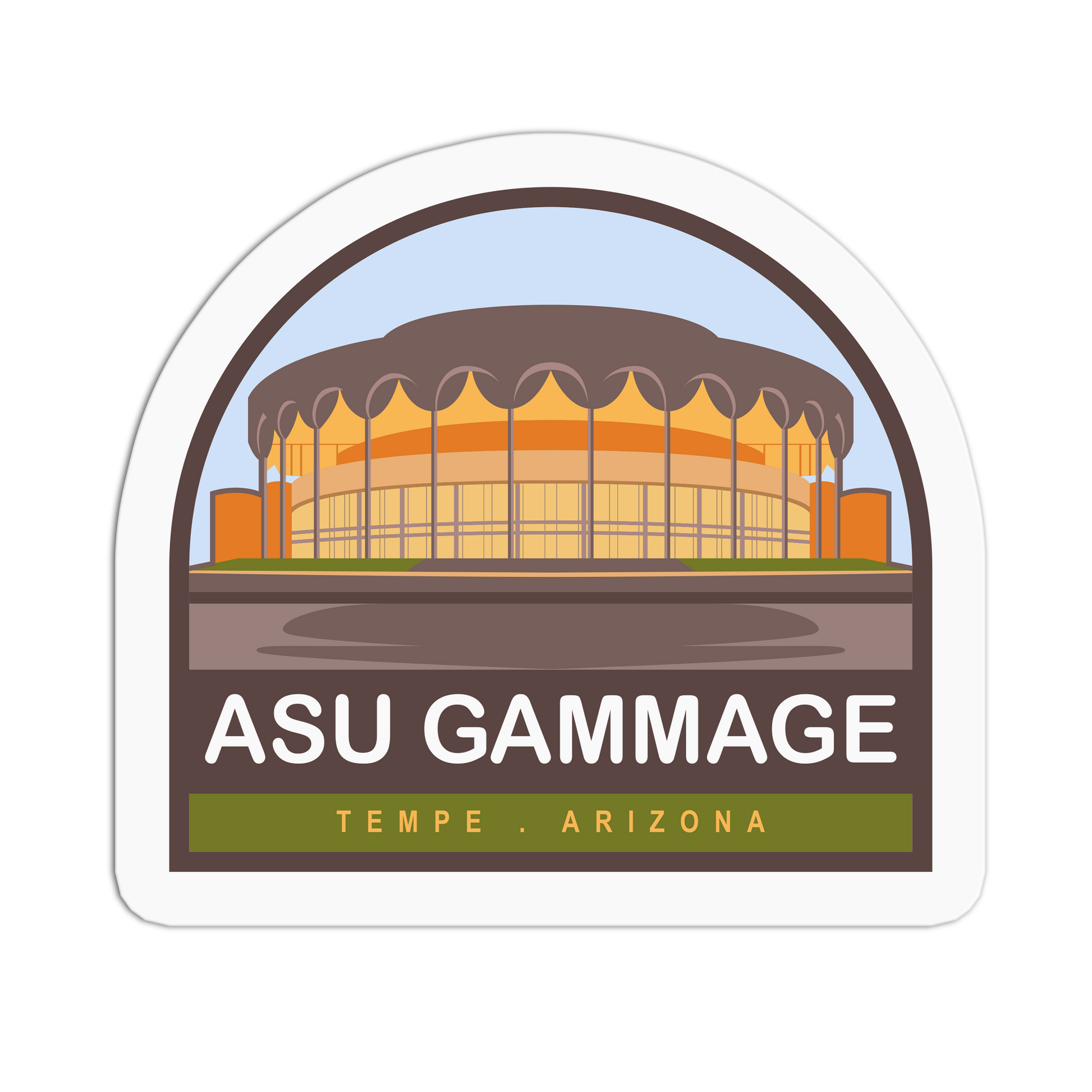ASU Gammage - Travel Series Tempe Sticker - The Stkr Store