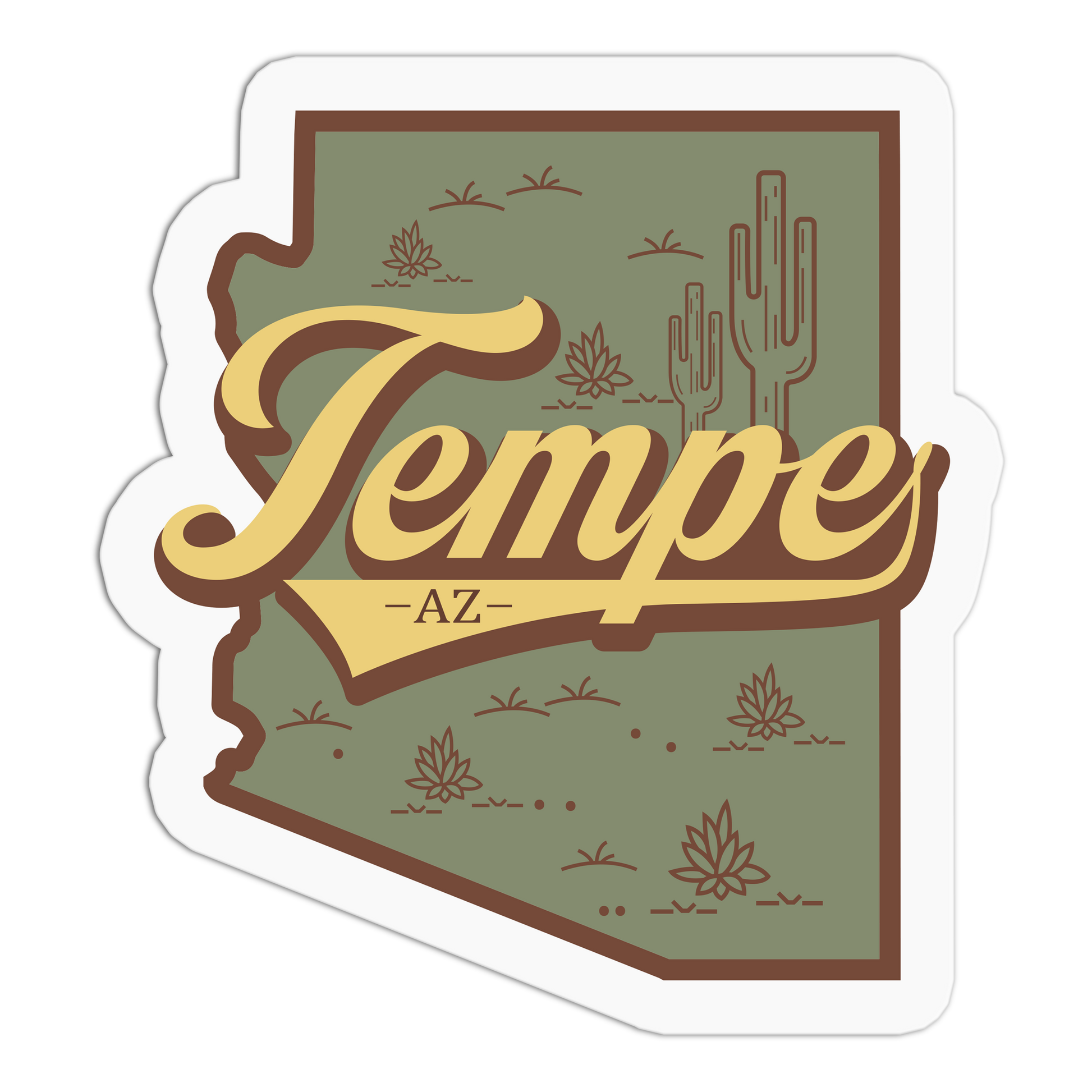 Regional Map - Travel Series Tempe Sticker - The Stkr Store