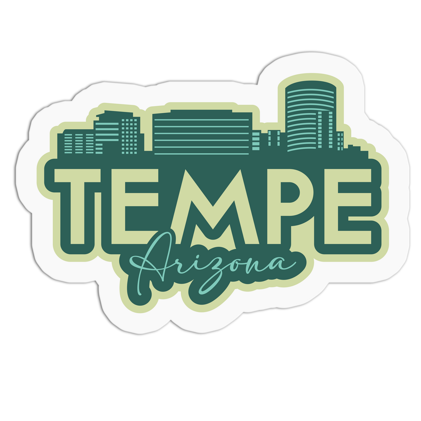 Arizona Skyline - Travel Series Tempe Sticker - The Stkr Store