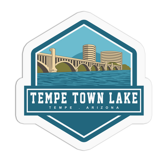 Town Lake - Travel Series Tempe Sticker - The Stkr Store