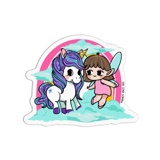 Looking At Each Other Unicorns And Fairies Stickers