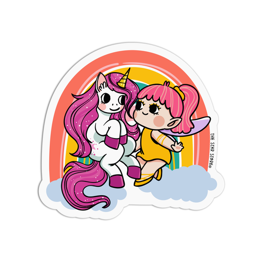 Love At Each Other Unicorns And Fairies Stickers