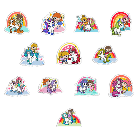 Unicorns And Fairies Pack White Stickers