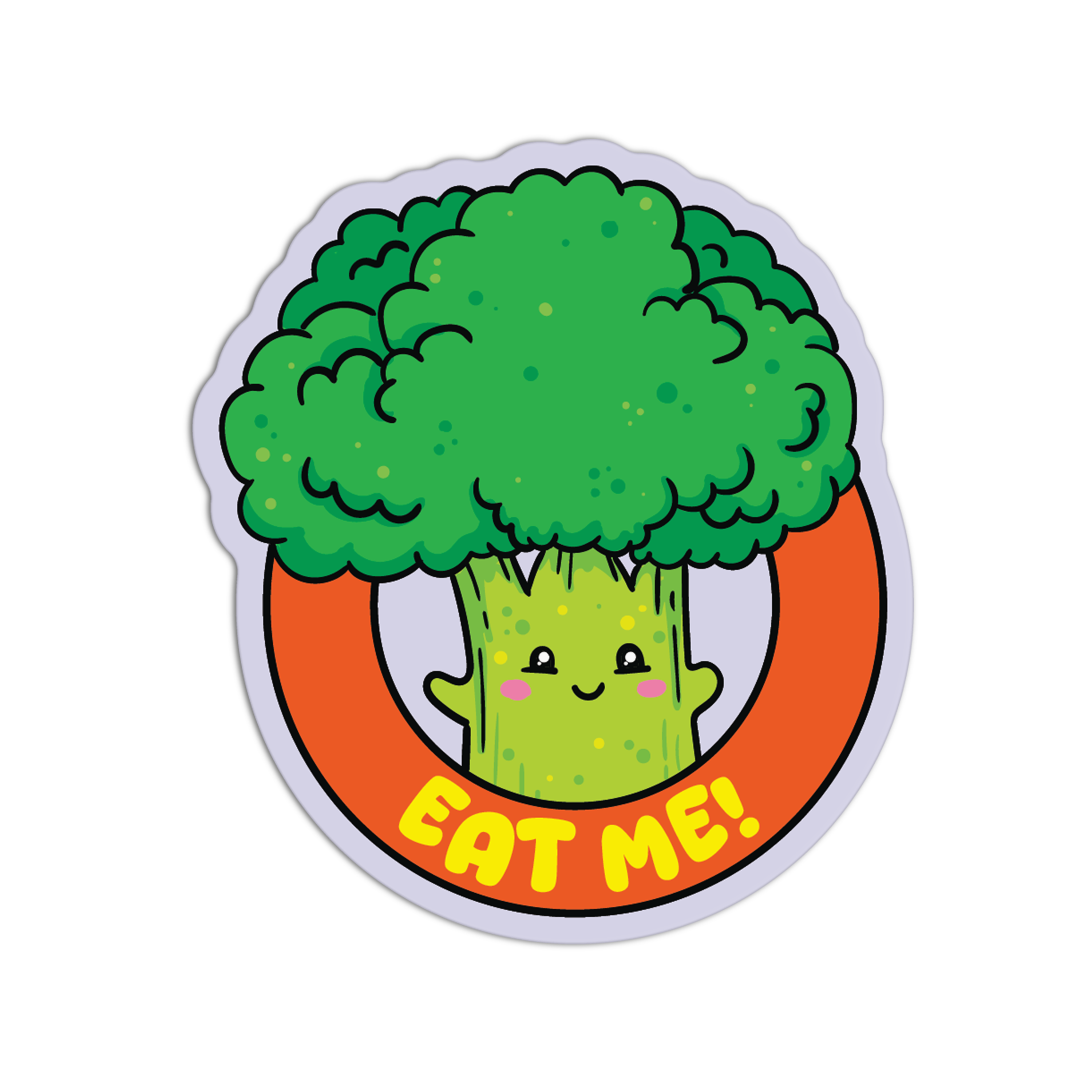 Kawaii Broccoli Eat Me Vegan Sticker – The Stkr Store