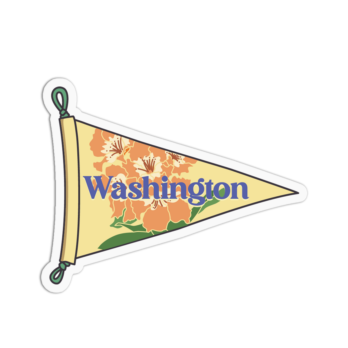 Evergreen Banner - Vintage State Flag Sticker