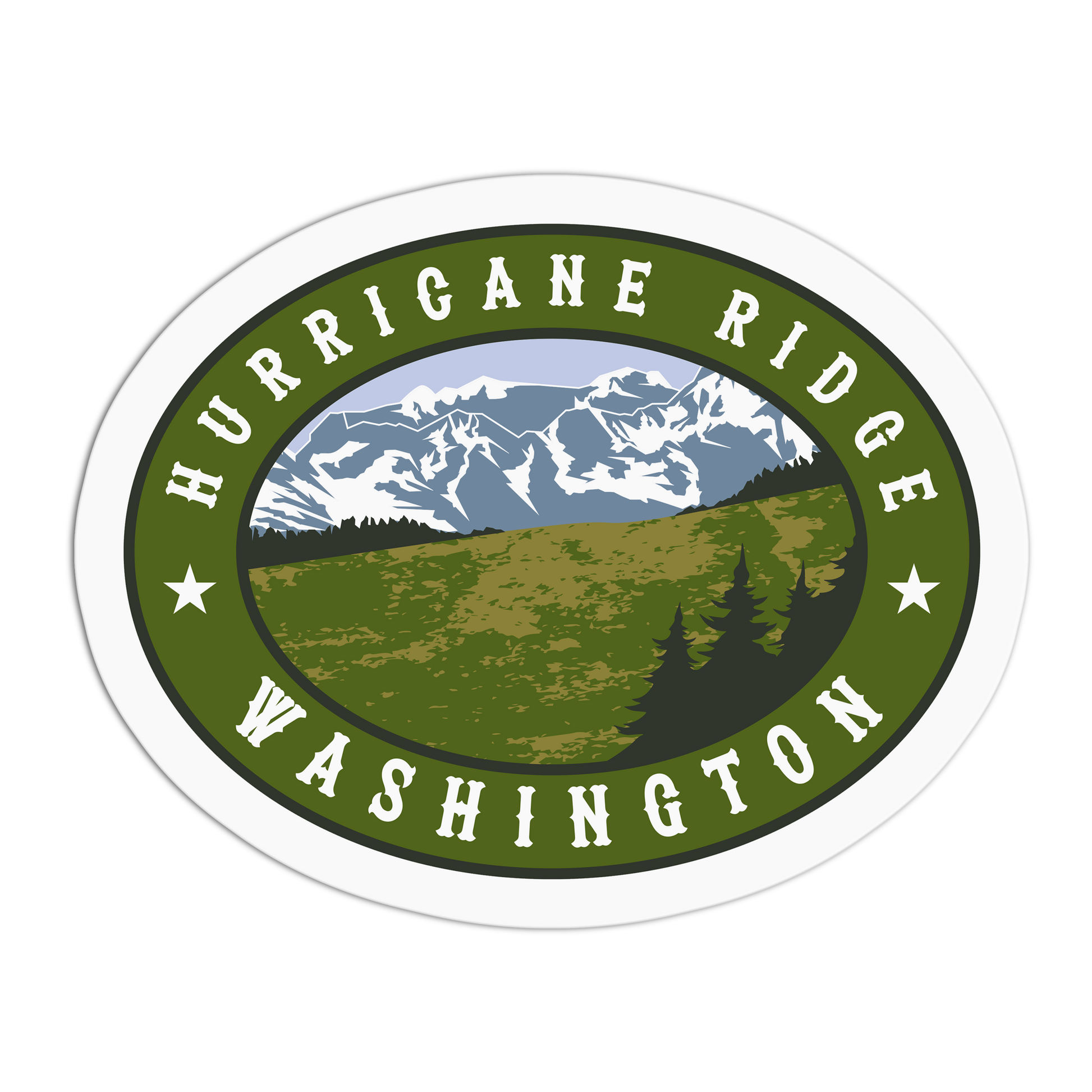 Hurricane Ridge - Travel Series Washington Sticker - The Stkr Store