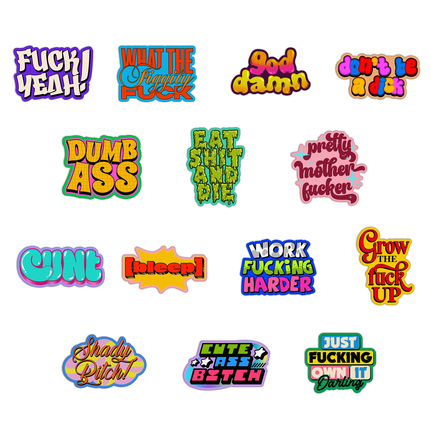 Curse Word  Stickers Sheet