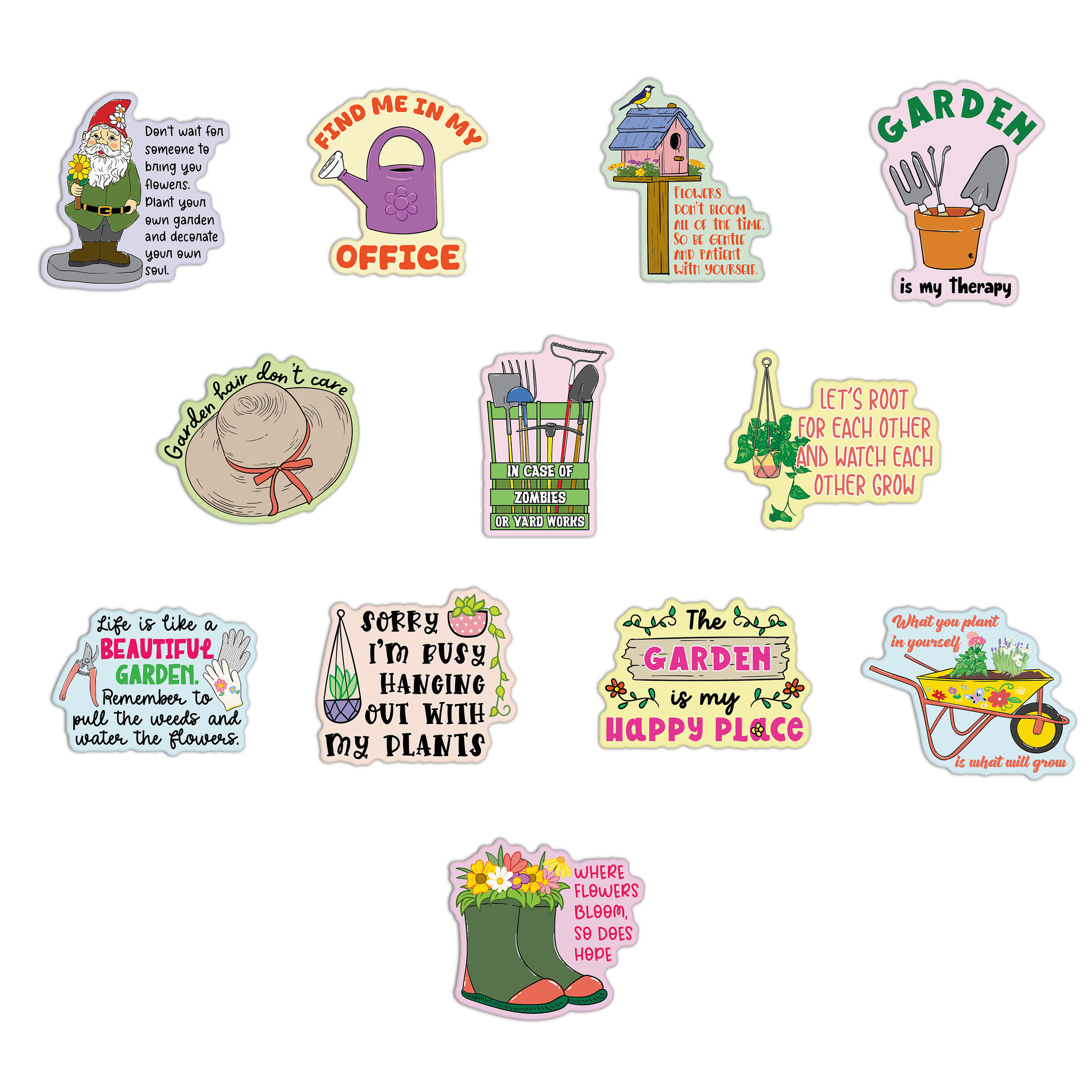 Gardening  Stickers Sheet