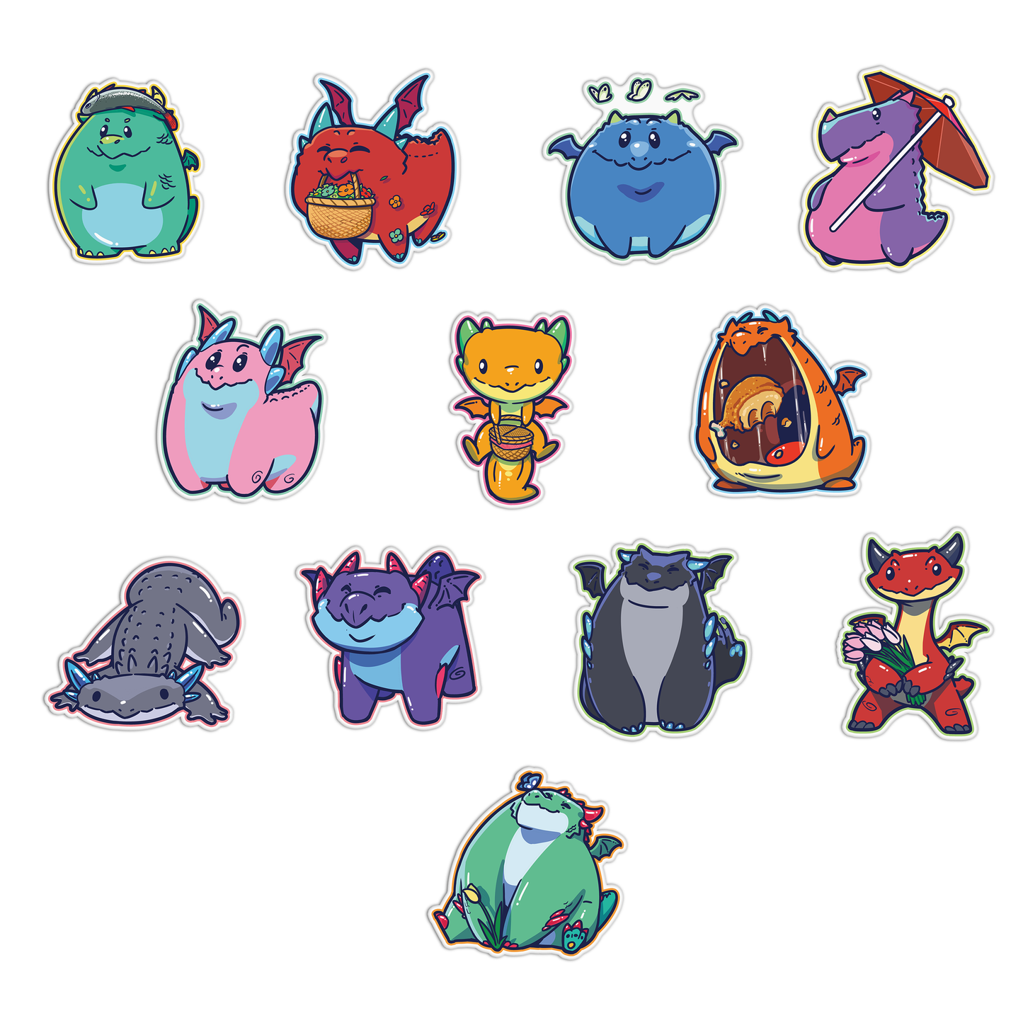 Cute Dwagons Stickers Sheet
