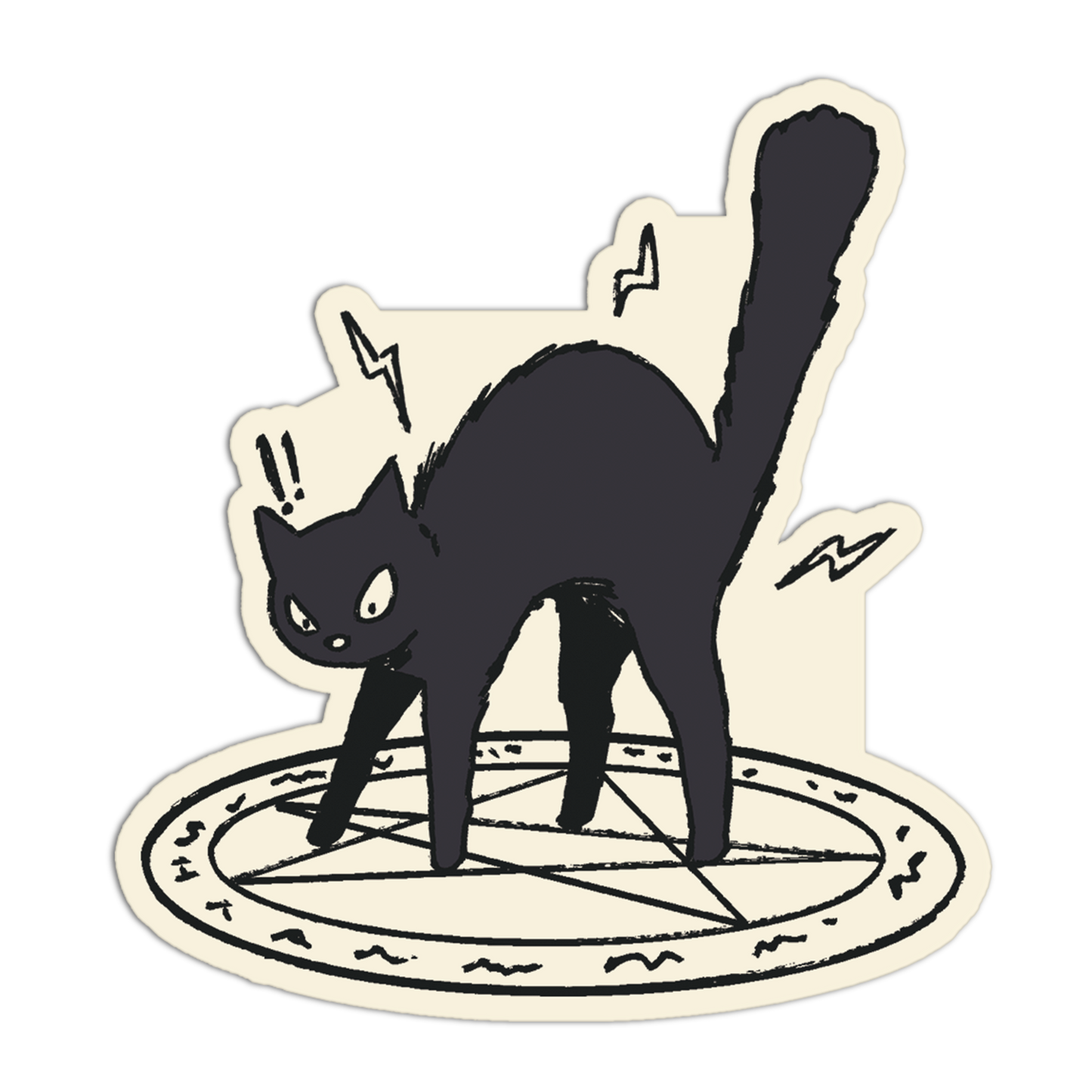 Coiled Meow Witch Cat Sticker