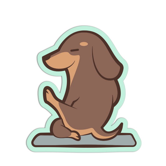 Zen Sitter - Yoga Dachshund Sticker - The Stkr Store