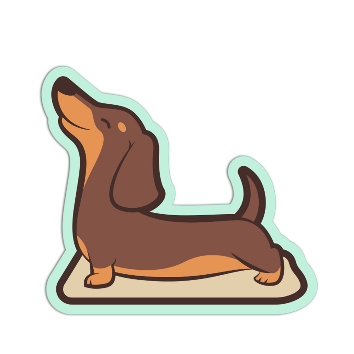 Upward Dog - Yoga Dachshund Sticker - The Stkr Store