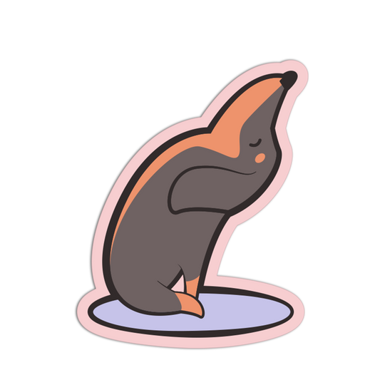 Toe-Toucher - Yoga Dachshund Sticker - The Stkr Store
