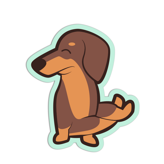 Over-the-Shoulder Twist - Yoga Dachshund Sticker - The Stkr Store
