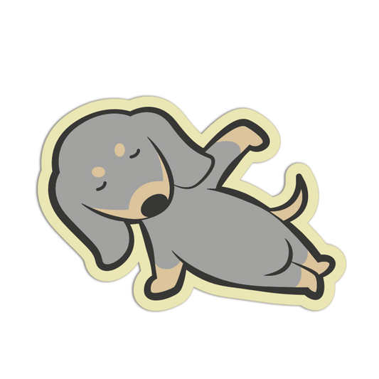 Side Plank - Yoga Dachshund Sticker - The Stkr Store