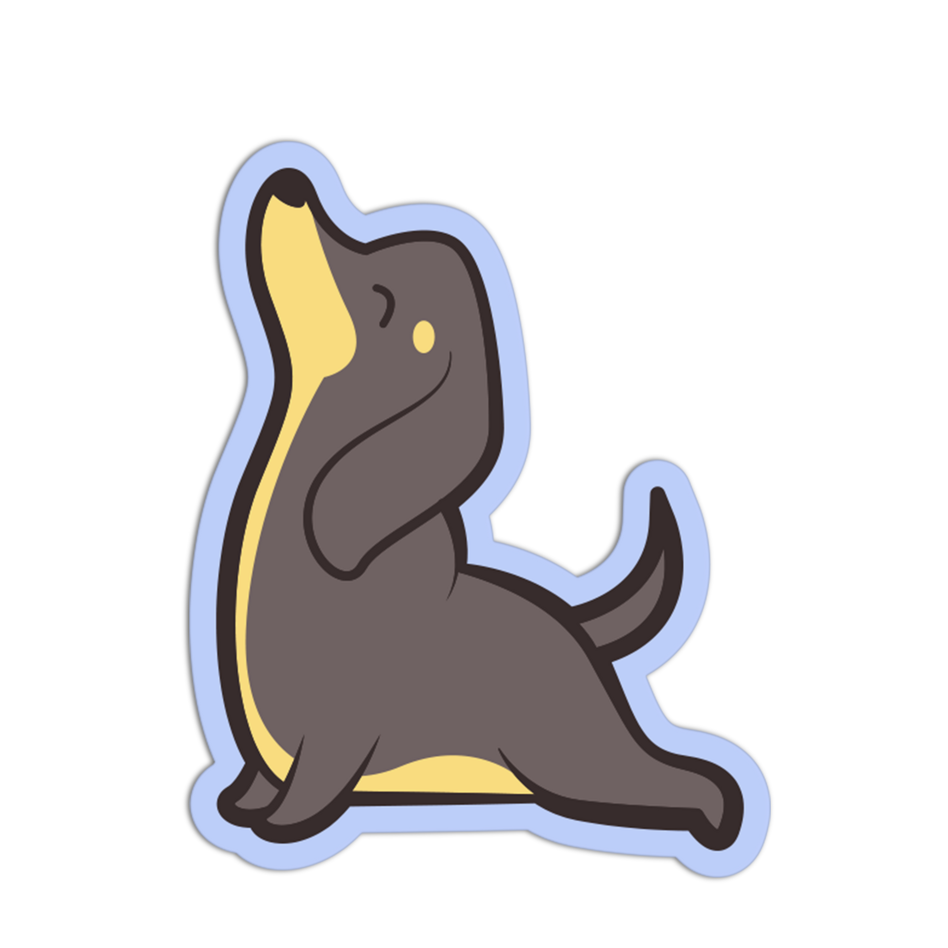 Moon Barker - Yoga Dachshund Sticker - The Stkr Store